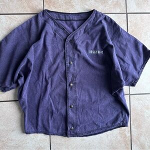 Vintage baseball style Purple Baggy Shirt
